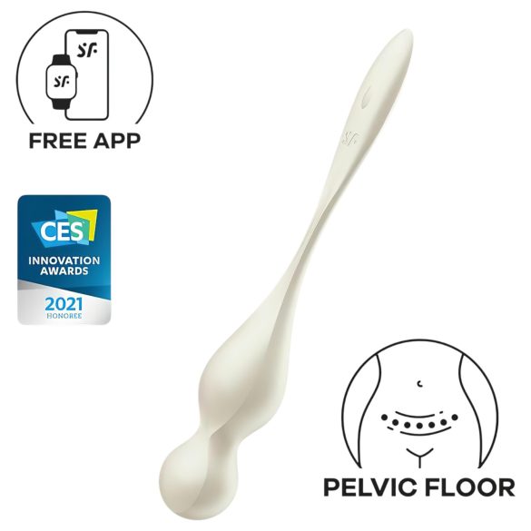 Satisfyer Love Birds 1 - inteligentná, vibračná venušina guľa (biela)