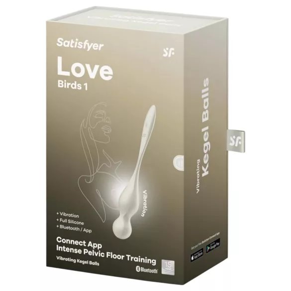 Satisfyer Love Birds 1 - Vibračné venušine guličky ovládané aplikáciou (biele)