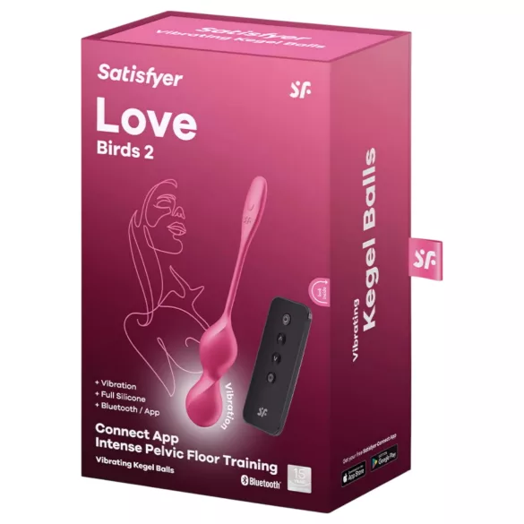 Satisfyer Love Birds 2 - vibračné venušine guličky ovládané aplikáciou (ružové)