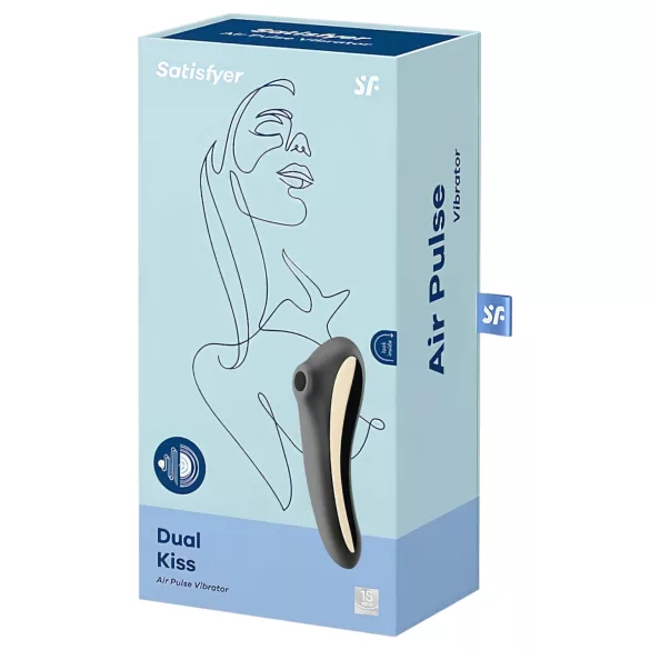 Satisfyer Dual Kiss - vibrátor na vagínu a klitoris - dobíjací - čierny