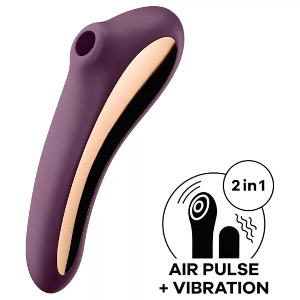 Satisfyer Dual Kiss - vibrátor na vagínu a klitoris - 2v1, fialová