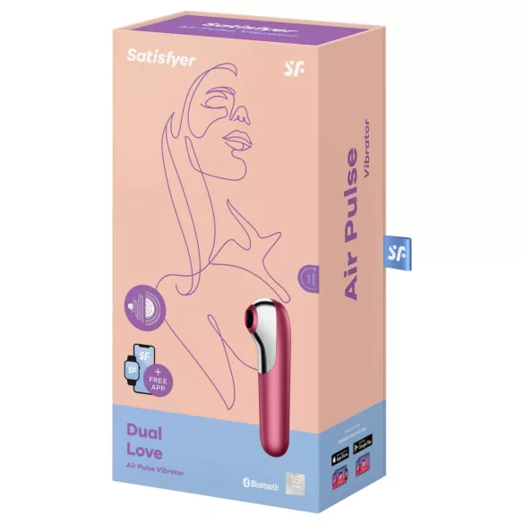 Satisfyer Dual Love - vibrátor na klitoris a vagínu - smart funkcie - červený