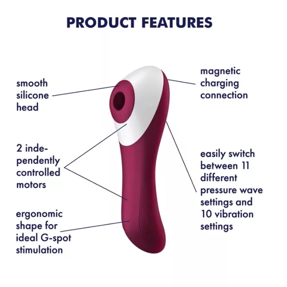Satisfyer Dual Crush - vibrátor na vagínu a klitoris - dobíjací - červený