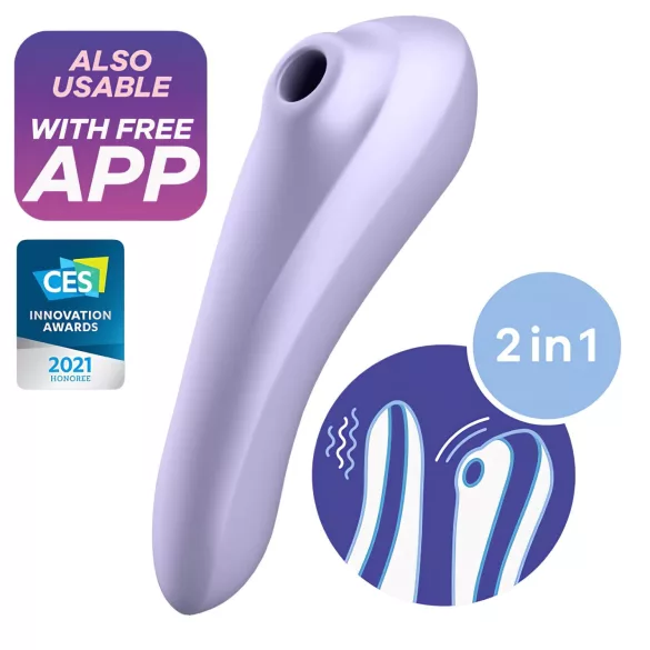 Satisfyer Dual Pleasure - vibrátor s tlakovými vlnami a vibráciou - fialový