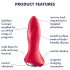 Satisfyer Rotator Plug 1 - análne dildo s korálkami (červené)