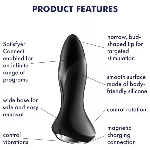 Satisfyer Rotator Plug 1 - korálkový análny vibrátor (čierny)