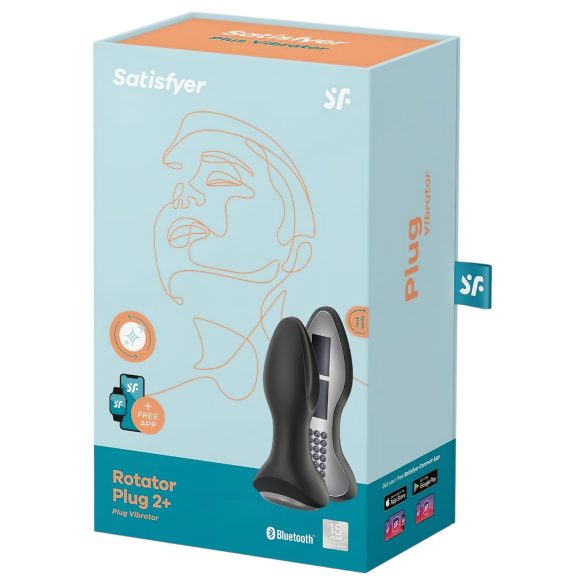 Satisfyer - análny vibrátor s rotáciou a perličkami - čierny