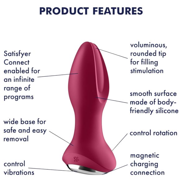 Satisfyer Rotator Plug 2 - vibračný análny kolík s guľôčkami - nabíjací