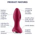 Satisfyer Rotator Plug 2 - nabíjací, perličkový análny vibrátor (červený)