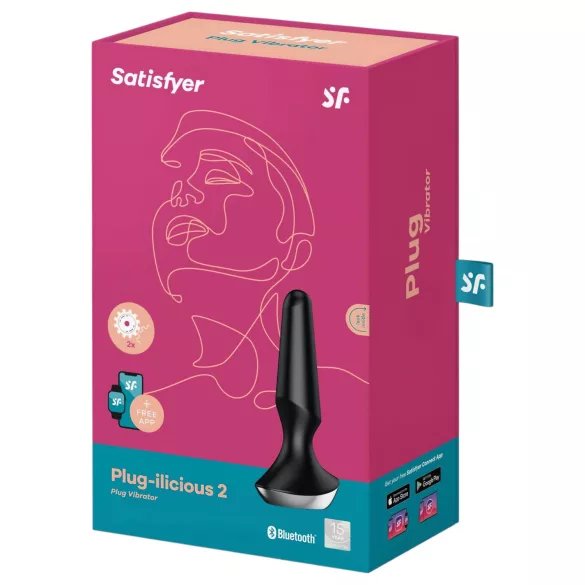 Satisfyer Plug-ilicious 2 - Análny vibrátor ovládaný aplikáciou (čierny)