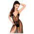 Penthouse Best Forplay - čipkované body s tylovou šatkou (čierne) - M/L