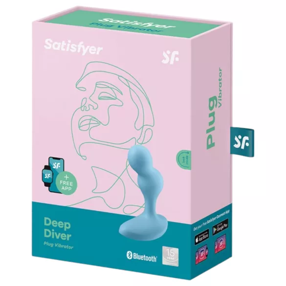 Satisfyer Deep Diver - análny vibrátor ovládaný aplikáciou (modrý)