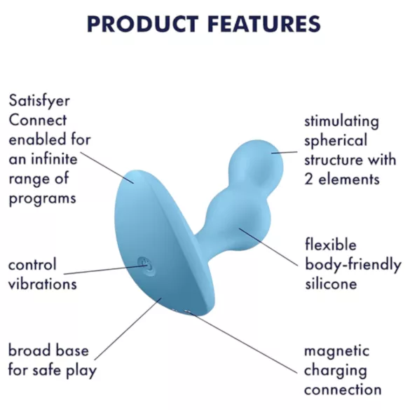 Satisfyer Deep Diver - análny vibrátor ovládaný aplikáciou (modrý)