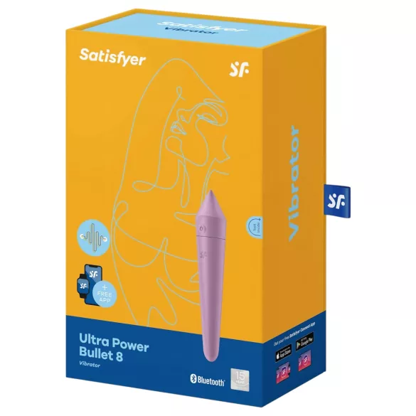 Satisfyer Ultra Power Bullet 8 - vibrátor ovládaný aplikáciou (fialový)