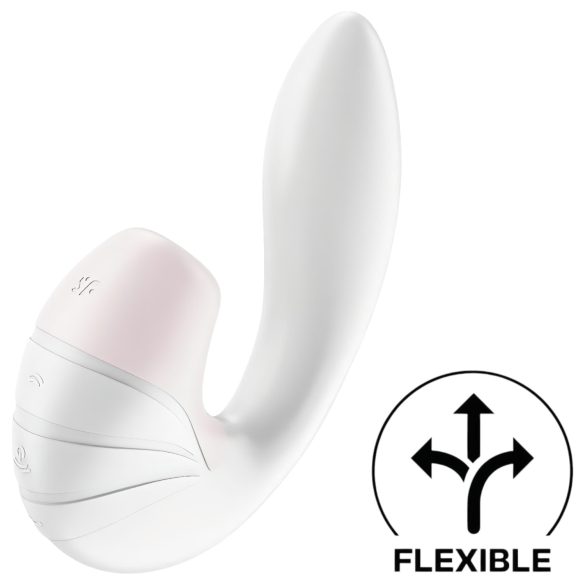 Satisfyer Supernova - nabíjateľný, tlakový 2v1 vibrátor (biely)