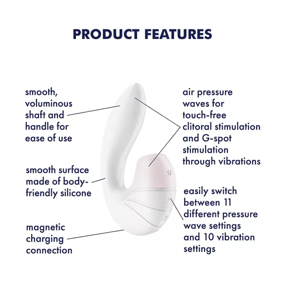 Satisfyer Supernova - vibračný a sací stimulátor 2v1 - akumulátorový - biely