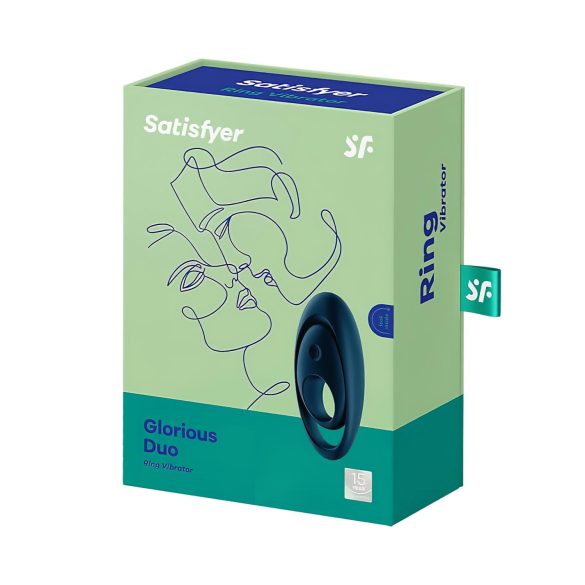 Satisfyer Glorious Duo - vibračný krúžok na penis (modrý)