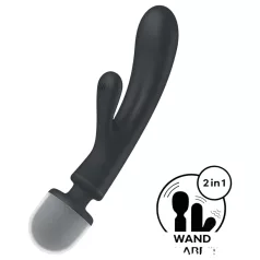   Satisfyer Triple Lover - vibrátor na G-bod a klitoris - strieborný