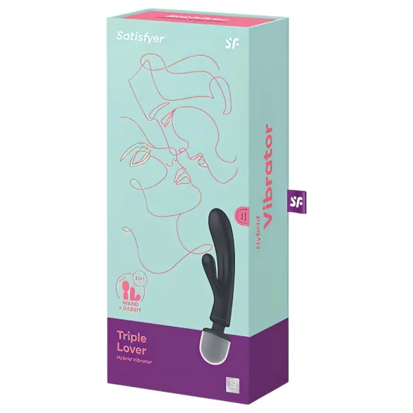 Satisfyer Triple Lover - vibrátor na G-bod a klitoris - strieborný