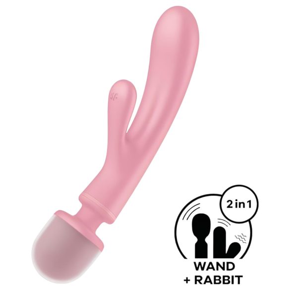 Satisfyer Triple Lover - vibrátor na G-bod a klitoris - ružový