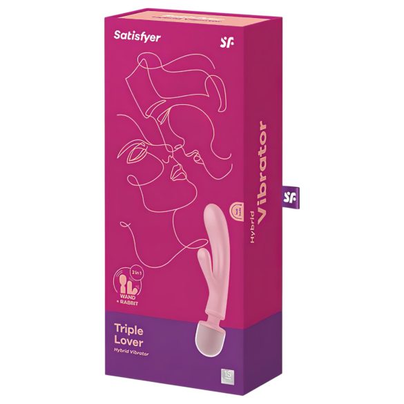 Satisfyer Triple Lover - vibrátor na G-bod a klitoris - ružový