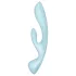 Satisfyer Triple Oh - vibrátor na klitoris s ramenom - nabíjateľný - modrý