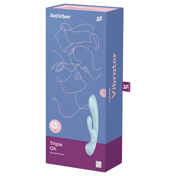 Satisfyer Triple Oh - akumulátorový vibrátor s ramenom na klitoris (modrý)