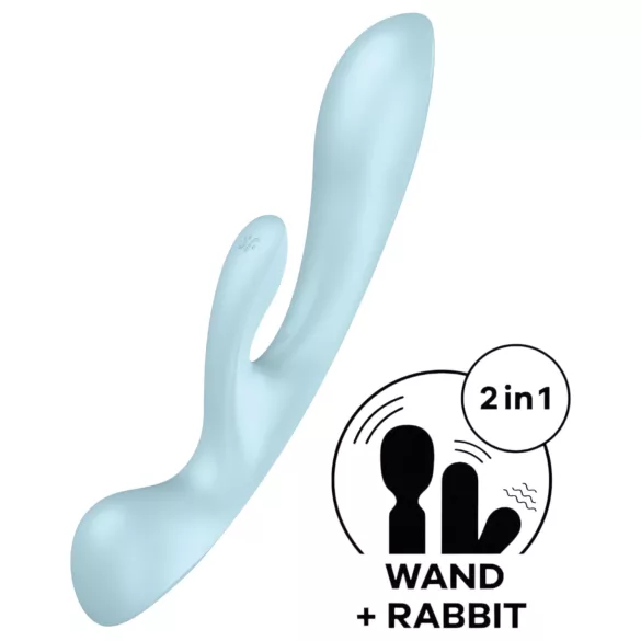 Satisfyer Triple Oh - akumulátorový vibrátor s ramenom na klitoris (modrý)
