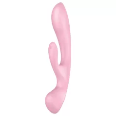   Satisfyer Triple Oh - vibrátor na klitoris s ramenom - nabíjateľný - ružový