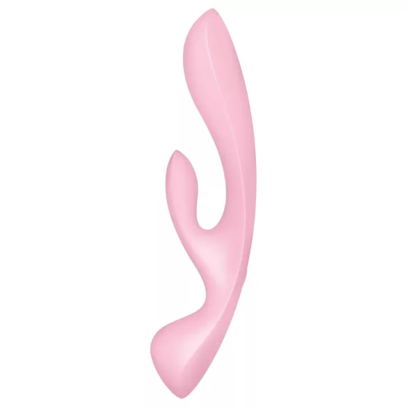 Satisfyer Triple Oh - vibrátor na klitoris s ramenom - nabíjateľný - ružový