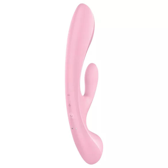 Satisfyer Triple Oh - vibrátor na klitoris s ramenom - nabíjateľný - ružový