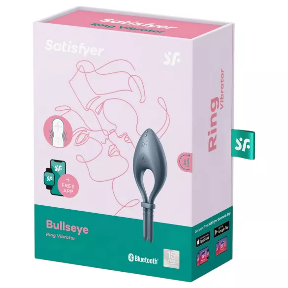 Satisfyer Bullseye - vibračný erekčný krúžok - smart funkcia - sivý