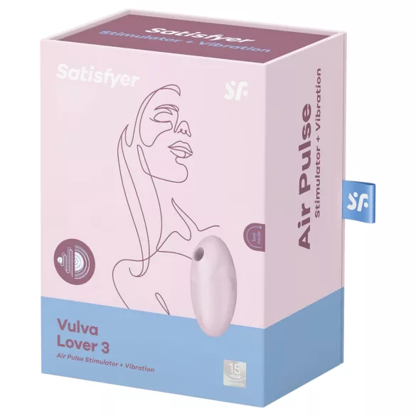 Satisfyer Vulva Lover 3 - akumulátorový, vzduchovo pulzačný stimulátor klitorisu (ružový)