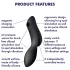 Satisfyer Curvy Trinity 2 - vibrátor s tlakovými vlnami 2v1 - čierny