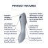 Satisfyer Curvy Trinity 3 - vzdušný 2v1 vibrátor (šedý)