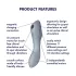 Satisfyer Curvy Trinity 3 - 2v1 vibrátor s tlakovými vlnami (sivý)