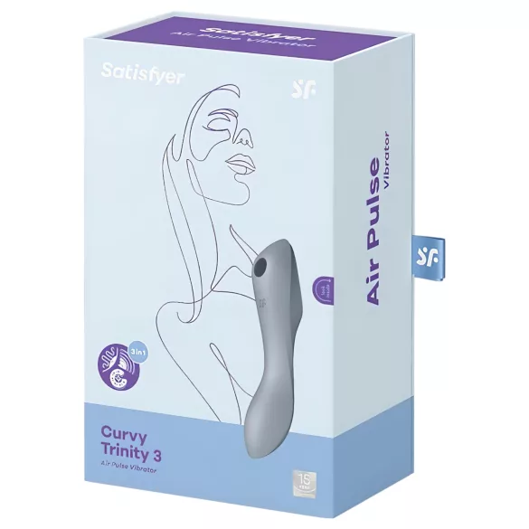Satisfyer Curvy Trinity 3 - 2v1 vibrátor s tlakovými vlnami (sivý)