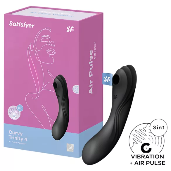 Satisfyer Curvy Trinity 4 - 2v1 vibrátor s tlakovými vlnami (čierny)
