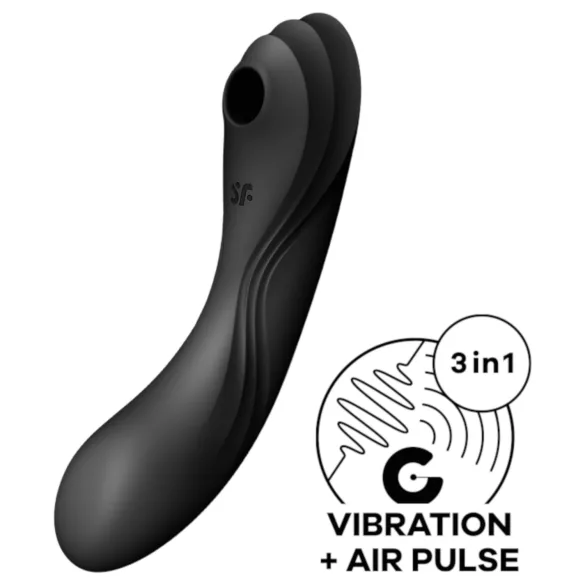 Satisfyer Curvy Trinity 4 - 2v1 vibrátor s tlakovými vlnami (čierny)