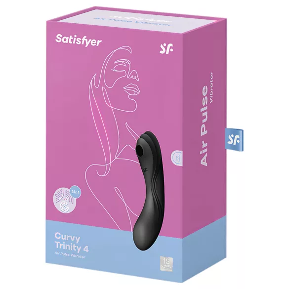 Satisfyer Curvy Trinity 4 - 2v1 vibrátor s tlakovými vlnami (čierny)