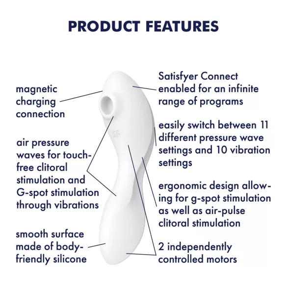 Satisfyer Curvy Trinity 5+ - aplikáciou ovládaný 2v1 vibrátor (biely)