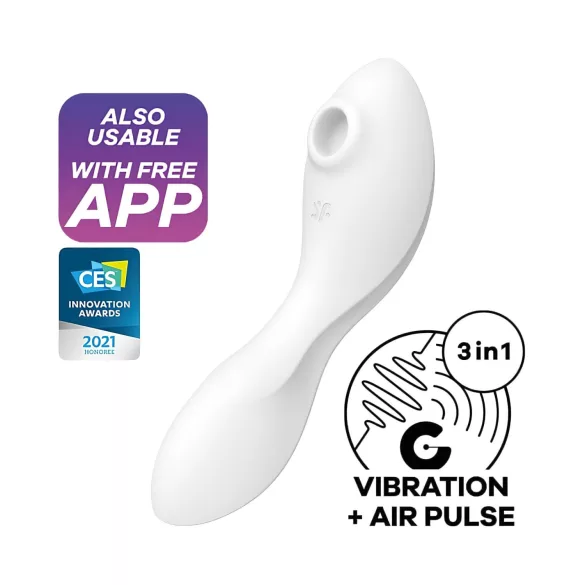Satisfyer Curvy Trinity 5+ - aplikáciou ovládaný 2v1 vibrátor (biely)