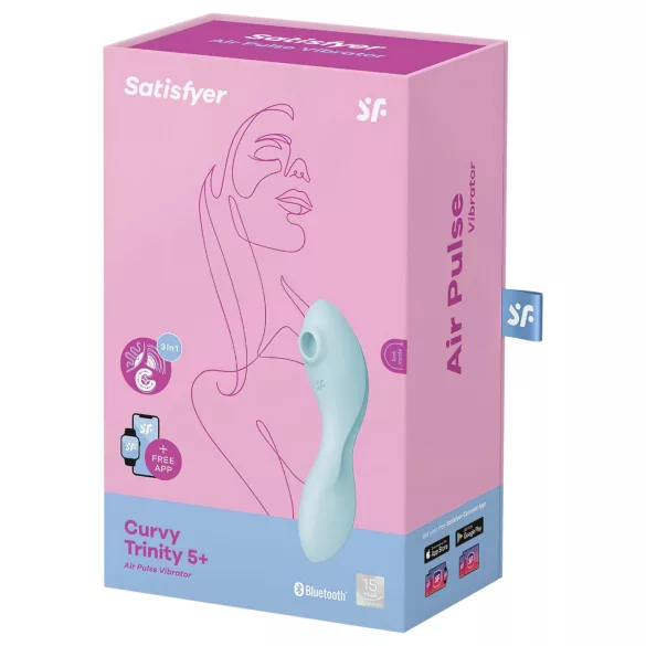 Satisfyer Curvy Trinity 5+ - Aplikáciou ovládaný 2v1 vibrátor (modrý)