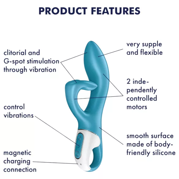 Satisfyer Embrace Me - akumulátorový vibrátor s ramenom na klitoris (tyrkysový)