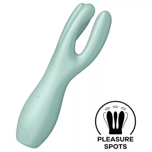 Satisfyer Threesome 3 - akumulátorový klitorálny vibrátor (mäta)