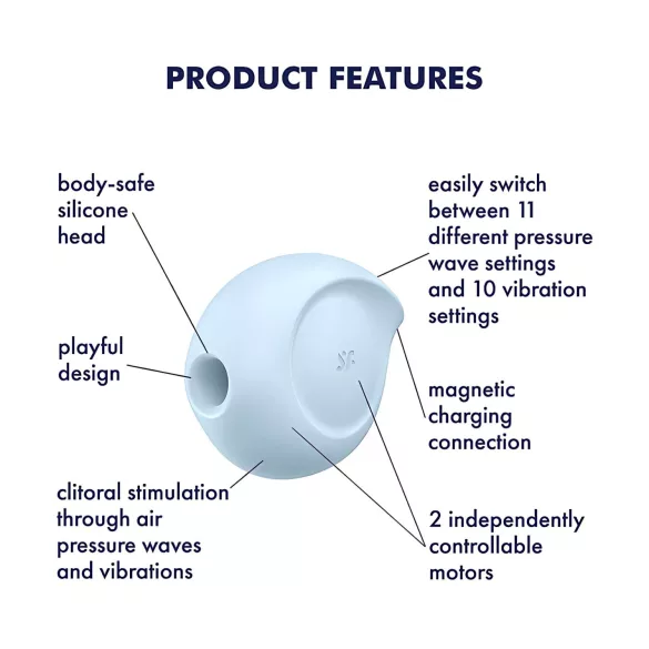 Satisfyer Sugar Rush - vibračný stimulátor klitorisu na vlny vzduchu - modrý