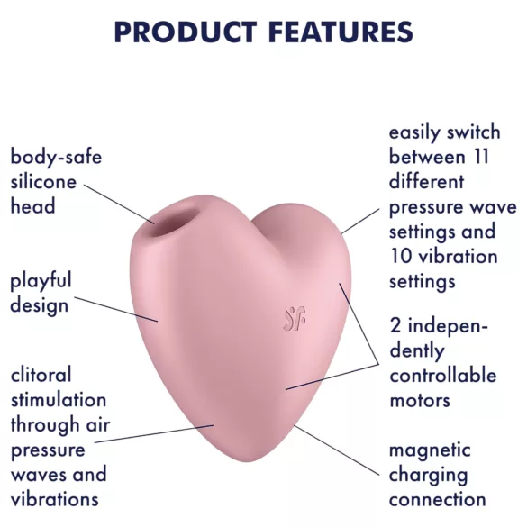Satisfyer Cutie Heart - bezdrôtový klitorálny vibrátor s tlakovými vlnami