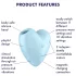 Satisfyer Cutie Heart - nabíjací stimulátor klitorisu s tlakovými vlnami - modrý