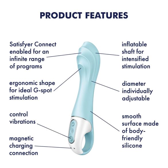 Satisfyer - pumpovací vibrátor - smart funkcia - modrý