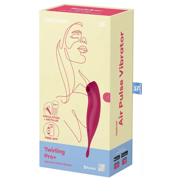 Satisfyer Twirling Pro - vibračný stimulátor klitorisu ovládaný aplikáciou (červený)